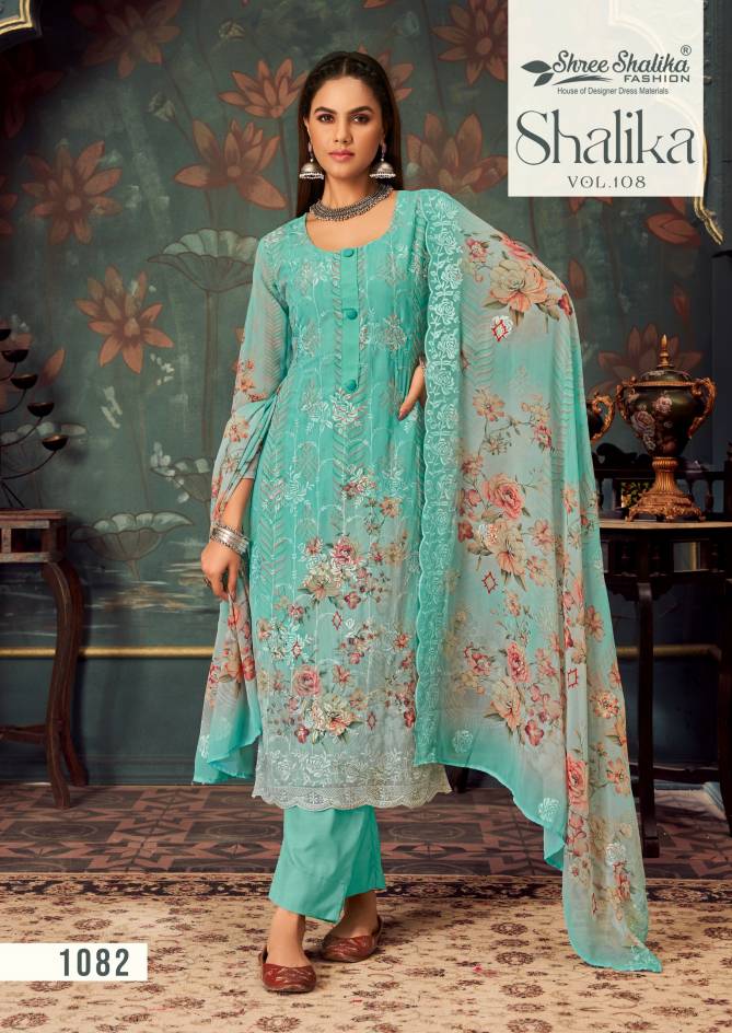 Shree Shalika Vol 108 Embroidery Printed Georgette Suits Wholesale Online
